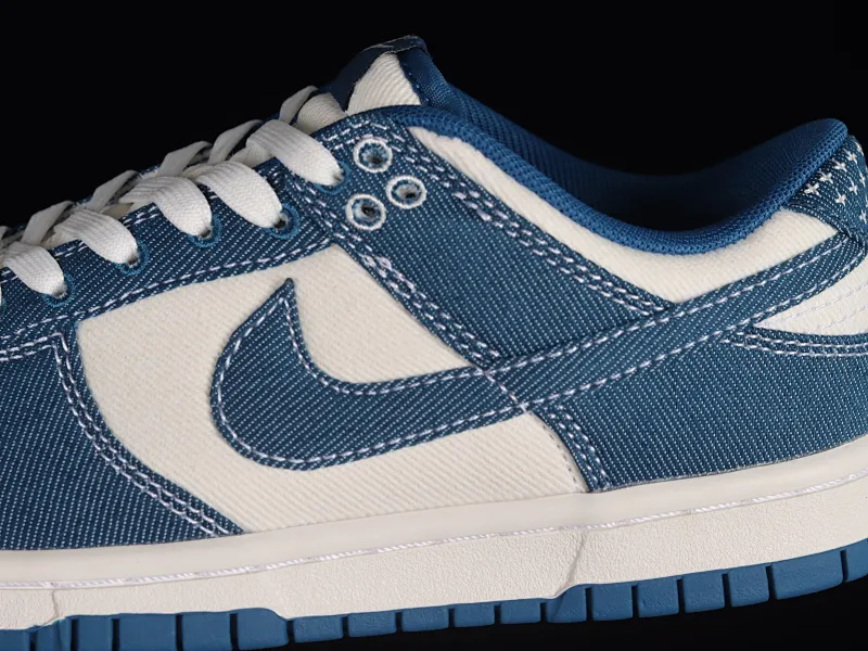 All categories Nk SB Dunk series Nk SB Dunk Low low-top sneakers Nk Dunk Low "Industrial Blue" Sashiko embroidery theme SB low-top sports and leisure sneakers DV0834-101